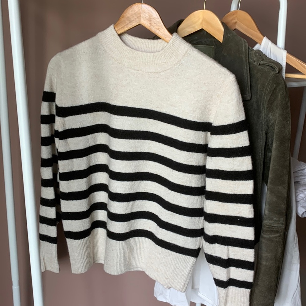 H&M nautical striped mock neck sweater